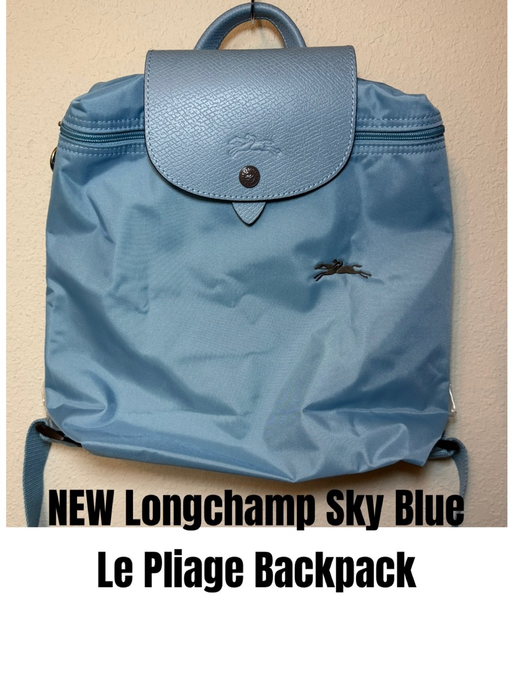 Longchamp Sky Blue Le Pliage Backpack